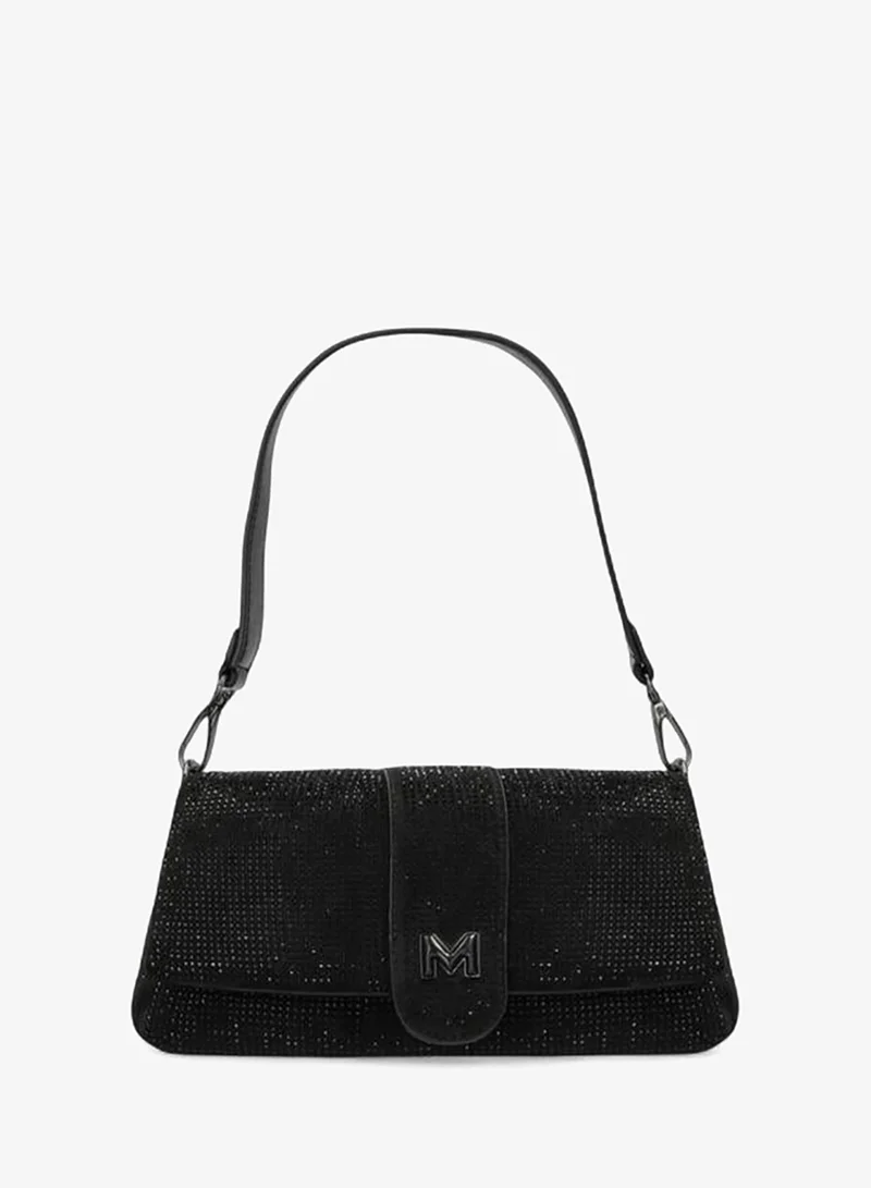 MEXX Embellished Shoulder Bag with Flap Closure