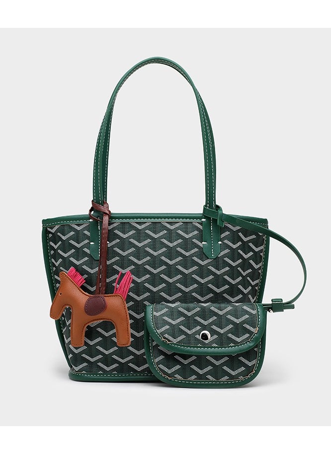 Generic Printed Shopper Small Tote Green Pendants Random  - Image 2