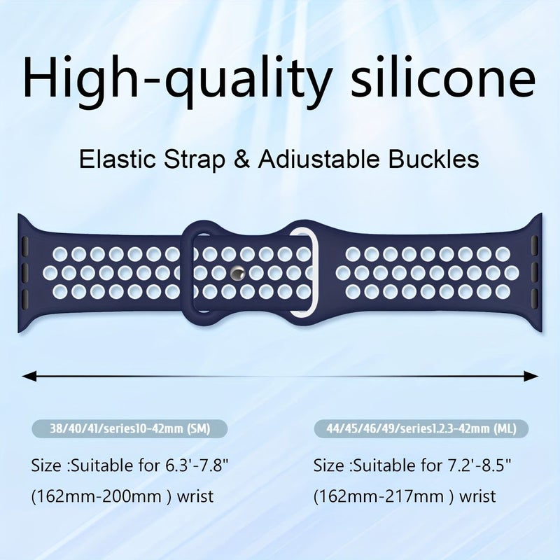 Breathable 4 Pack Sport Strap for Apple Watch 49mm 46mm 45mm 42mm Men Women - Image 2