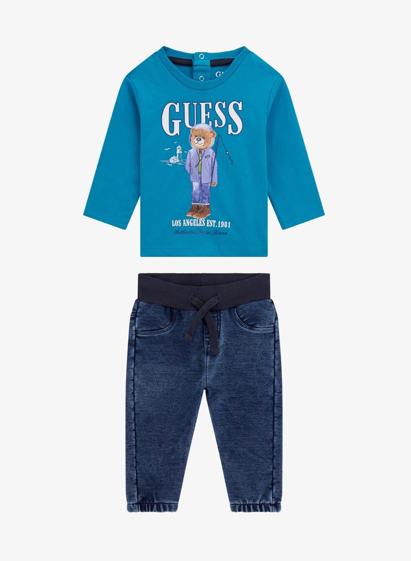 جس طقم أطفال من تيشيرت وبنطال جينز - Image 1