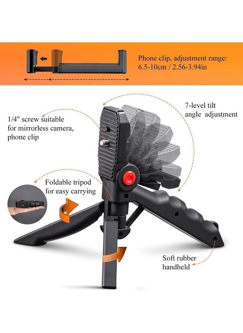ELTRAZONE Smartphone Video Vlogging Tripod Kit with LED Light & Microphone – Adjustable Mini Tripod with 3 Brightness Levels, Portable & Lightweight Vlogging Stand for YouTube, TikTok, Instagram Content Creators - Image 3