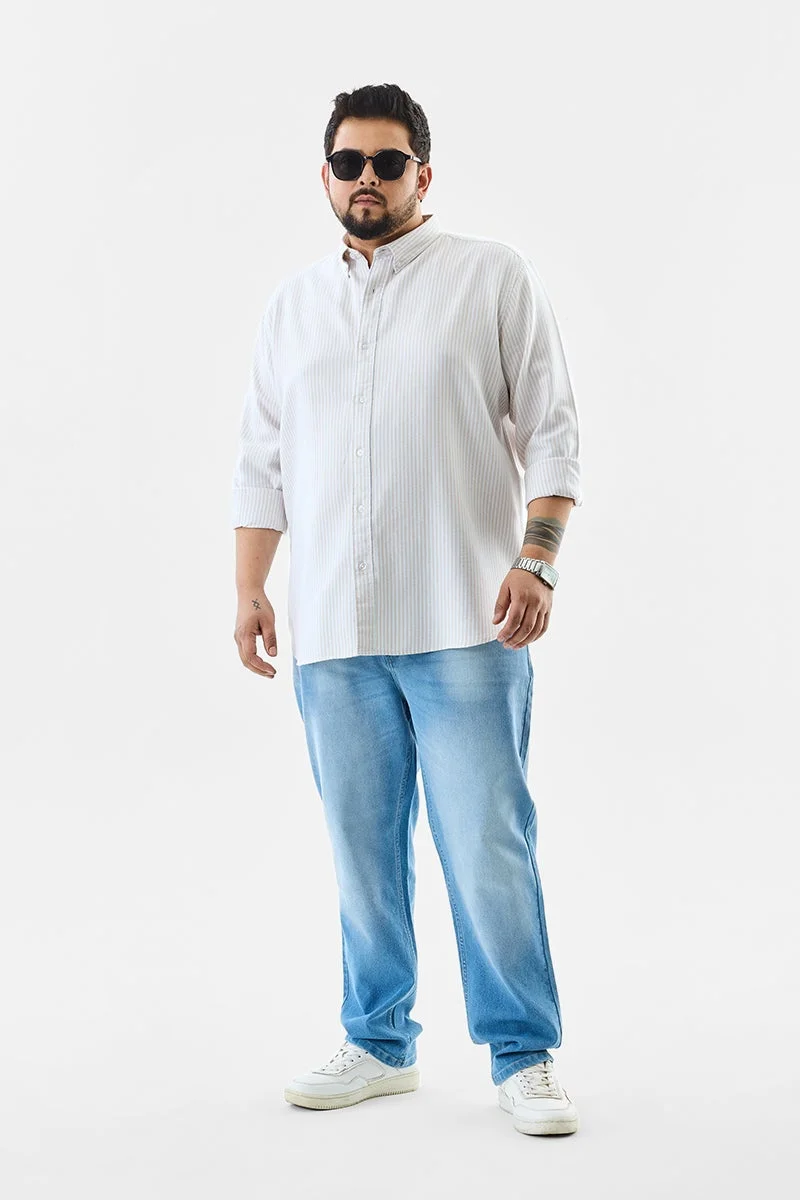 SNITCH 100% Cotton Stripes Plus Size Shirt