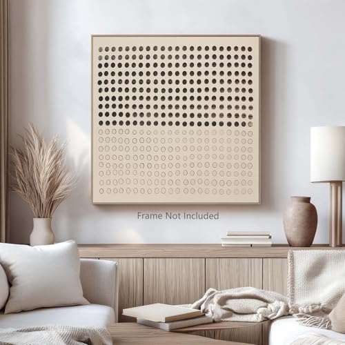 Ecyanlv Black and Beige Wall Art Cream Abstract Art Shapes Illustrations Wall Art Neutral Minimalist Art Prints Neutral Painting Beige and Black Line Artwork Wabi Sabi Picture 16x16inch Frameless - Image 3