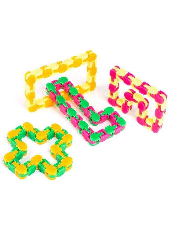 Wacky Tracks Snap And Click Fidget Toys For Sensory Kids Adhd Autism Stress Relief Therapy Keeps Fingers Busy And Minds Focused Snake Puzzles Assorted Colors (Pack Of 4)
