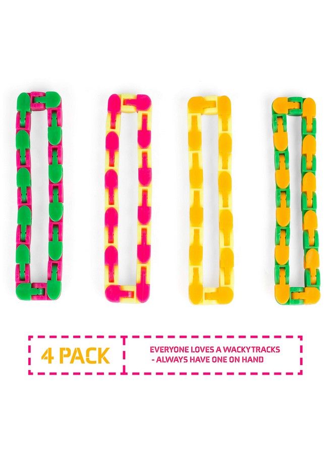 Wacky Tracks Snap And Click Fidget Toys For Sensory Kids Adhd Autism Stress Relief Therapy Keeps Fingers Busy And Minds Focused Snake Puzzles Assorted Colors (Pack Of 4)
