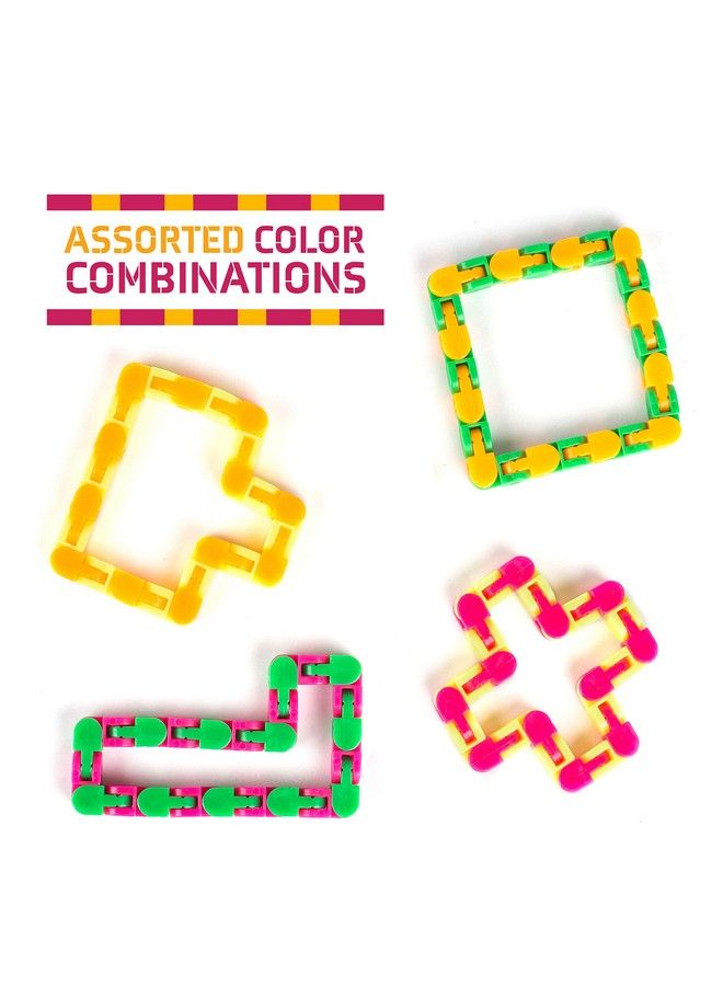 Wacky Tracks Snap And Click Fidget Toys For Sensory Kids Adhd Autism Stress Relief Therapy Keeps Fingers Busy And Minds Focused Snake Puzzles Assorted Colors (Pack Of 4)
