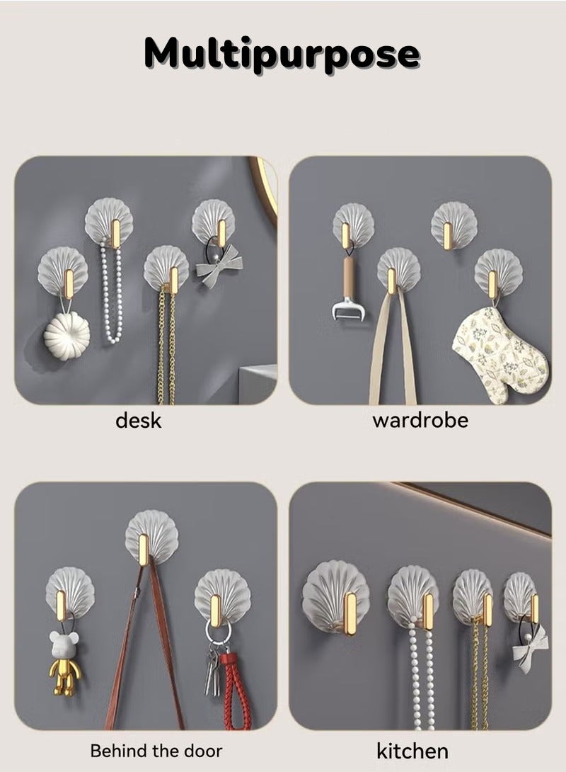 5 Pcs Multipurpose Acrylic Wall Storage Hook Decorative Gold Hook Strong Adhesive Wall Hooks Purse Hook Cute Wall Mounted Hook Kitchen Hooks Key Hook  - Image 3