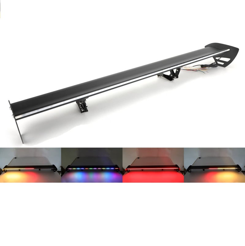 جناح سبويلر خلفي قابل للتعديل من الألمنيوم GT Style بحجم 43 إنش مع إشارات فرامل LED لسيارات كيا فورت وأوبتيما وهوندا سيفيك وأكورد