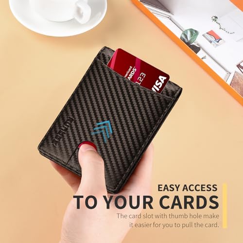 RUNBOX Slim Wallet for Men Genuine Leather RFID Blocking Bifold Minimalist Front Pocket Mens Wallet with Money Clip Thin Gift Box - Image 4