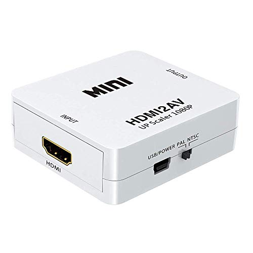PremiumAV HDMI to RCA AV Converter – 1080P HDMI2AV Adapter with USB Power, PAL/NTSC Switch – Converts HDMI Input to 3RCA Composite CVBS Video and Audio for TV, Projector, DVD, Streaming Box - Image 3
