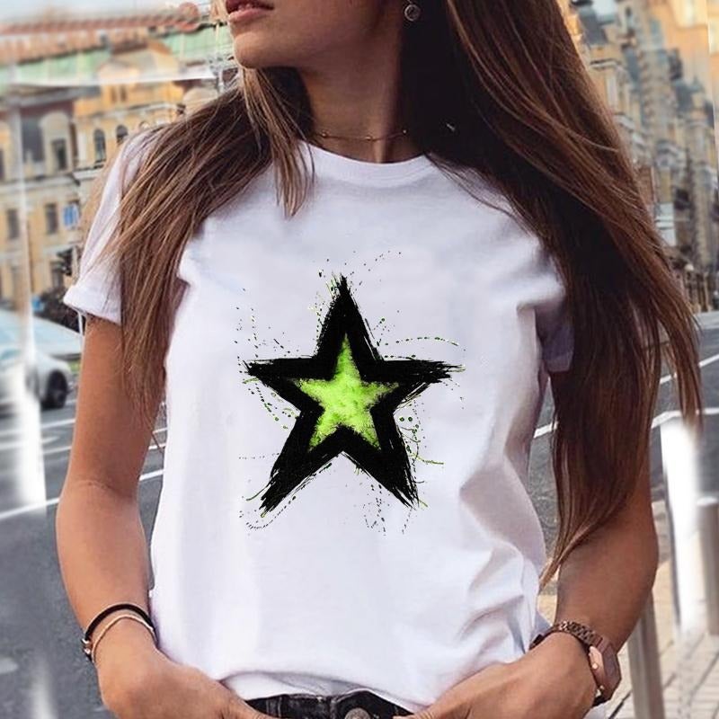 Foreign Trade European Size Summer Women's T-Shirt Funny Graphic Print Women's Fashion Print Top Short Sleeve - Image 4