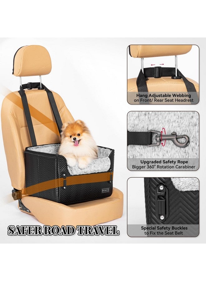 بتس فيت مقعد سيارة للكلاب من PETSFIT، مصنوع من جلد البولي يوريثان المقاوم للماء مع مشابك آمنة حاصلة على براءة اختراع، ومقود بمشبك، وسرير لحمل الحيوانات الأليفة أثناء السفر للحيوانات الأليفة الصغيرة التي يصل وزنها إلى 25 رطلاً (أسود) - Image 2