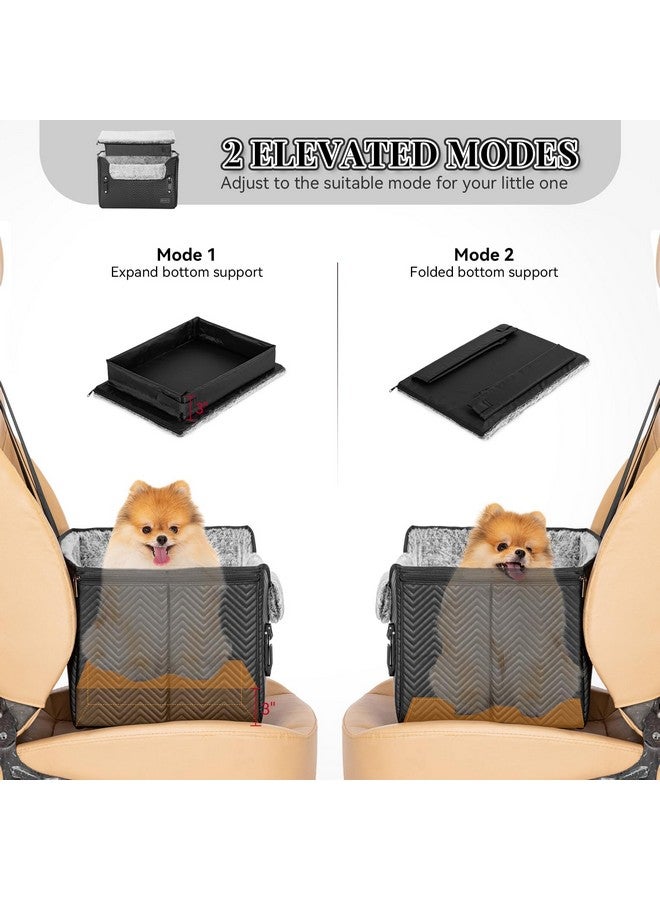 بتس فيت مقعد سيارة للكلاب من PETSFIT، مصنوع من جلد البولي يوريثان المقاوم للماء مع مشابك آمنة حاصلة على براءة اختراع، ومقود بمشبك، وسرير لحمل الحيوانات الأليفة أثناء السفر للحيوانات الأليفة الصغيرة التي يصل وزنها إلى 25 رطلاً (أسود) - Image 3