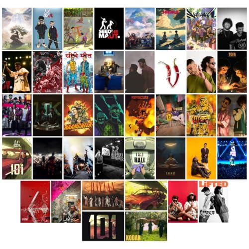 Auraposter Paper Seedhe Maut Mini Posters (Set of 40) - 15x10 cm for Wall, Bedroom, Living Room - Desi Hip Hop - Double Tape Included - Image 1