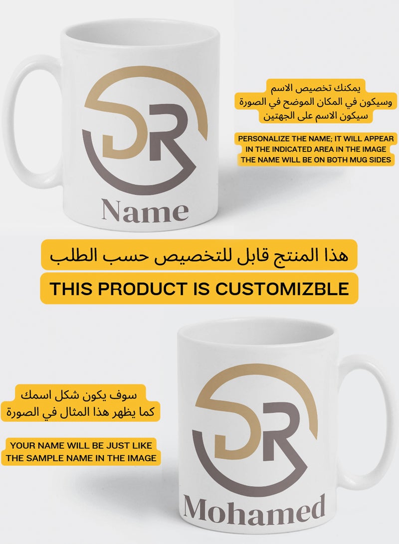 لوحة كوب ١١ أونصة من السيراميك باسم قابل للتخصيص للطبيب وتصميم دكتور أبيض - Image 2