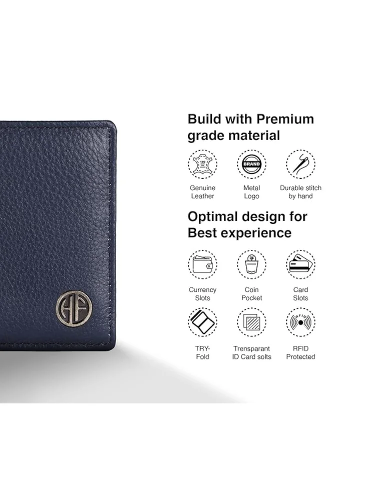 HAMMONDS FLYCATCHER Leather Wallet for Men, RFID Protected Leather Purse for Men, Money Purse for Men | HF592BNL | CDPT| ROYAL BLUE