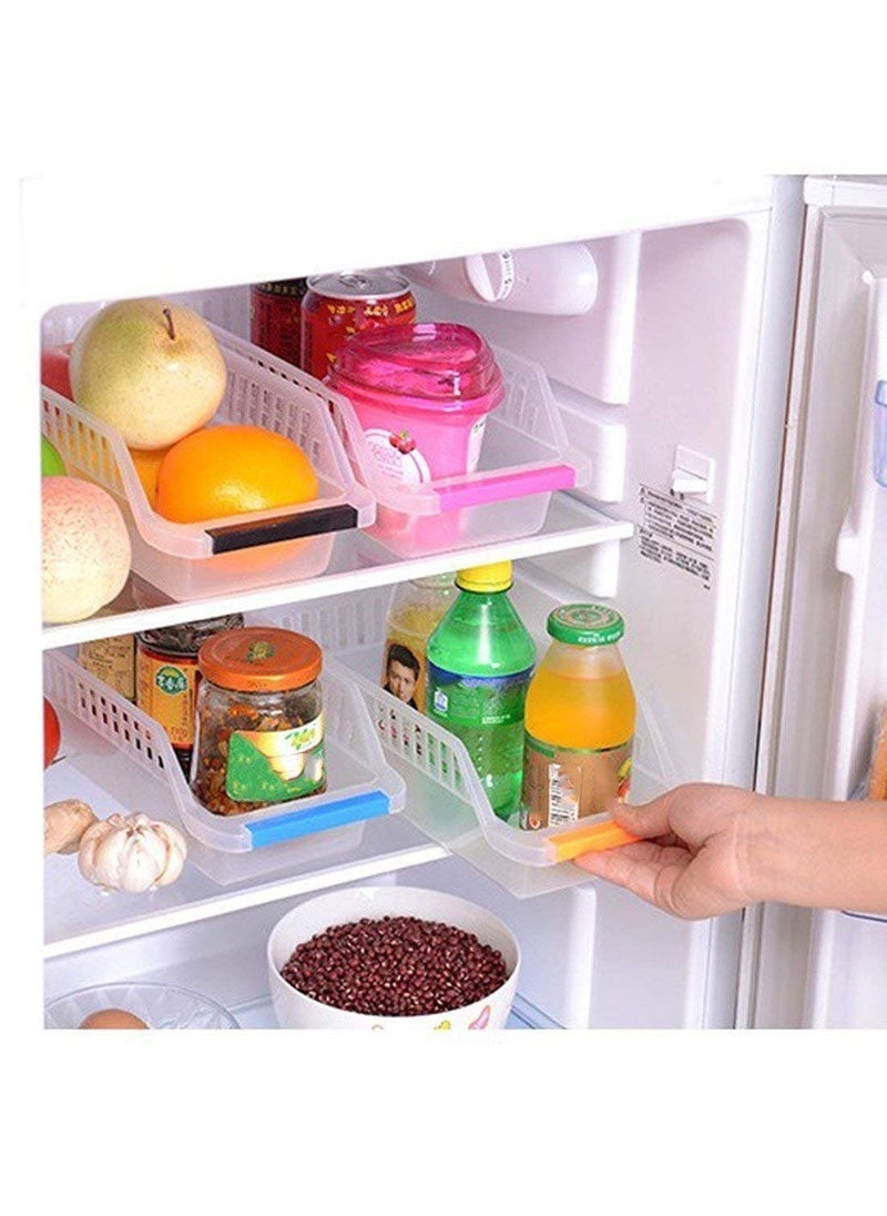 Moradiya fresh MORADIYA FRESH Label Fridge Storage Basket Organiser Rack Space Saver Food Storage Refrigerator Drawer Fruit Vegetables Storage Basket Organizer Box Containers Tray for Home and Kitchen 4Pcs  - Image 3