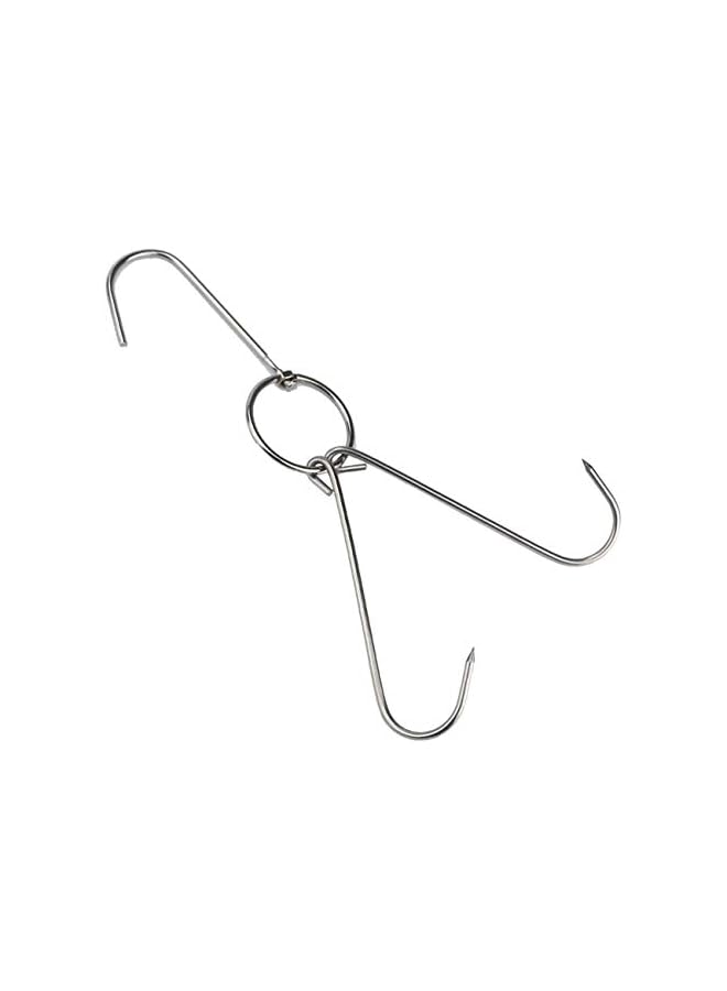 S-TOP 6PCS 9.4" Stainless Steel Double Meat Hooks Roast Duck Bacon Shop Hook BBQ Grill Hanger Cooking Tools Accessories (9.4" X6) - Image 2