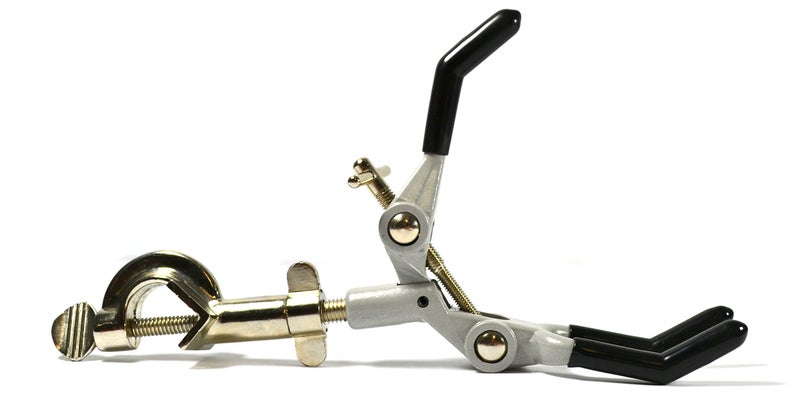 Eisco Lab Clamp for Lab Stand, Beaker Holder or Flask Clamp - Heat Resistant PVC Coated Prongs for Holding Objects up to 3.5 Inch Diameter - Boss Head Connects to Lab Stand Rods - Image 2