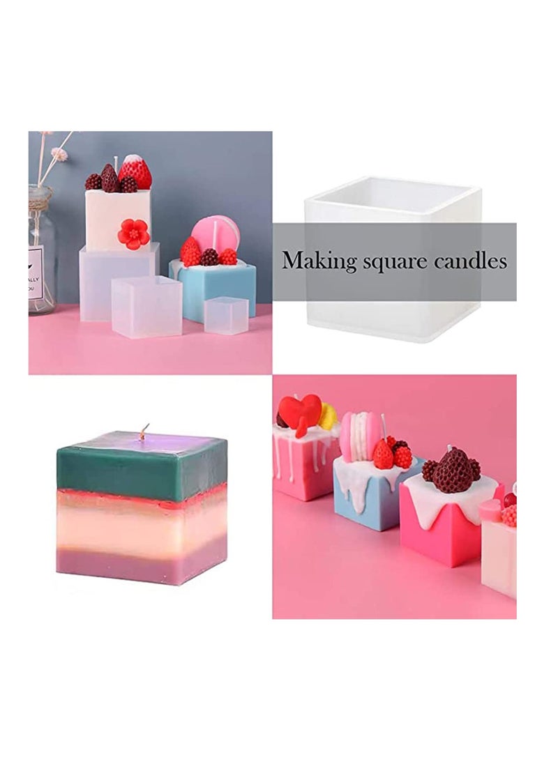 SYOSI - Square Resin Mould, SYOSI Cube Silicone Molds Resin Casting Molds for DIY Souvenir Craft Making Candle, for DIY Craft Jewelry Storage Trinket Gift Box Home Decoration 4 Pack 4 Sizes - Image 1
