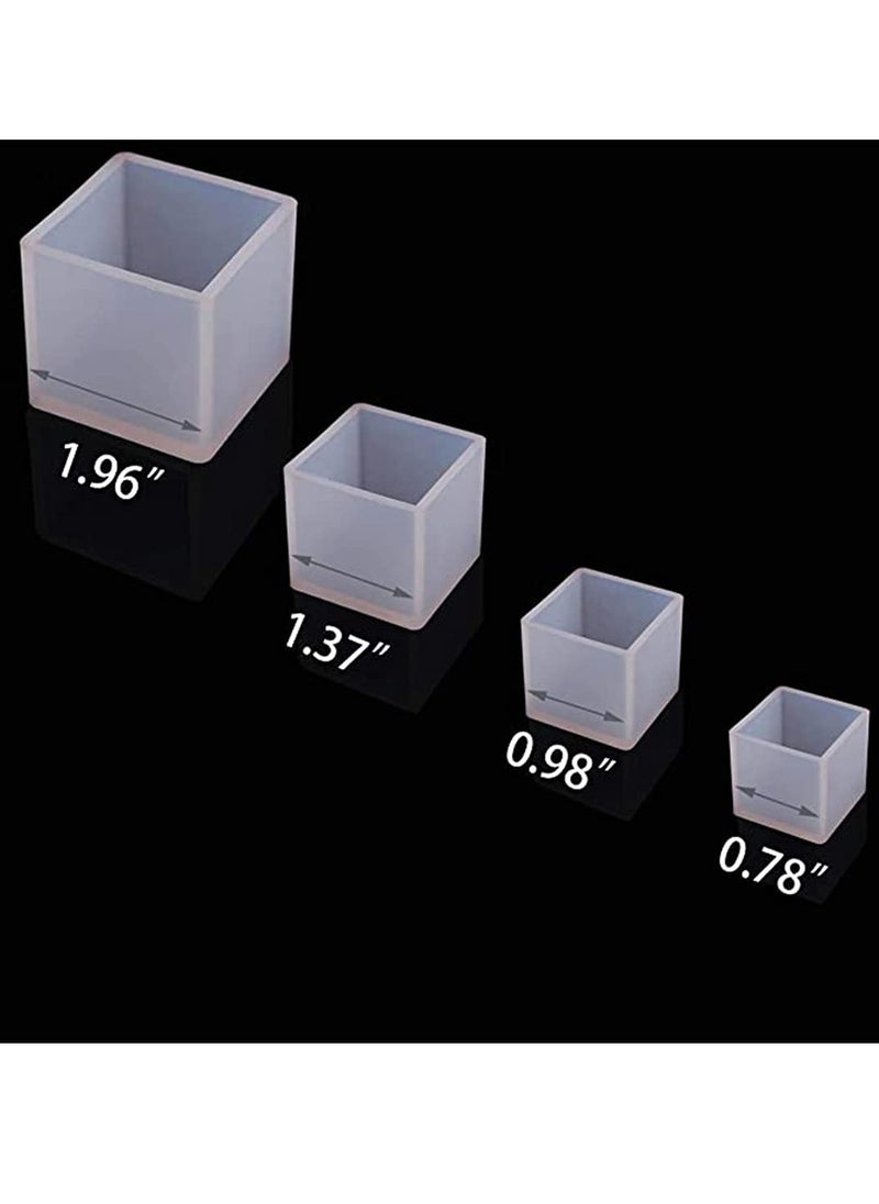 SYOSI - Square Resin Mould, SYOSI Cube Silicone Molds Resin Casting Molds for DIY Souvenir Craft Making Candle, for DIY Craft Jewelry Storage Trinket Gift Box Home Decoration 4 Pack 4 Sizes - Image 1