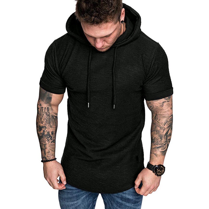 Cross-border 2024 New T-shirt Men's Short-sleeved T-shirt Casual Sports Hoodie Men's Hoodie Loose T-shirt Top - Image 1