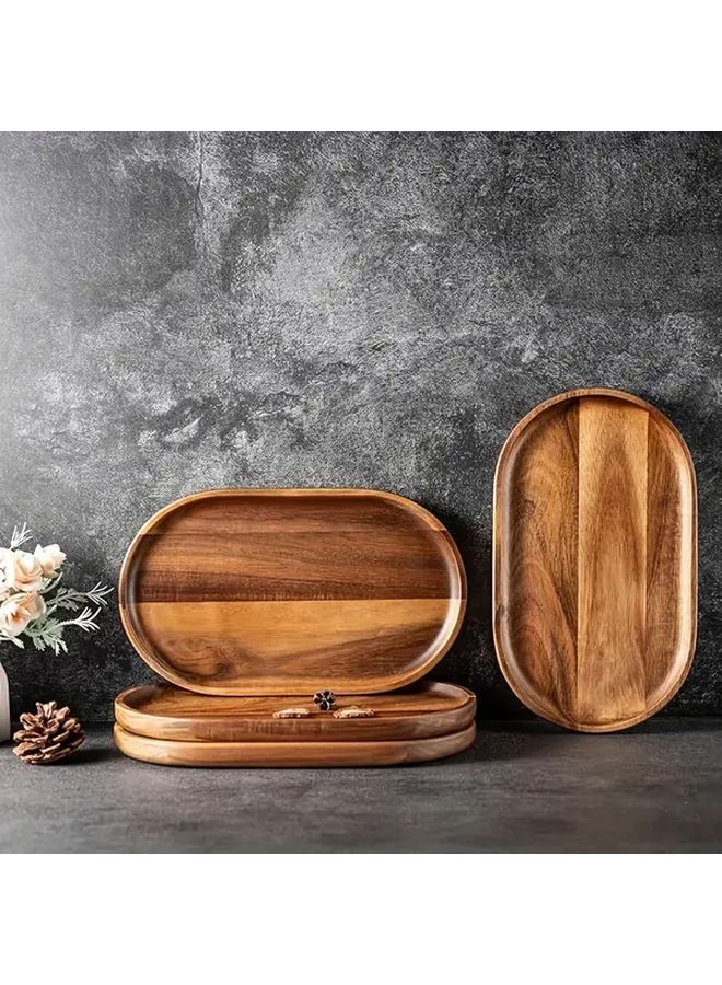 4PCS Solid Wood Dinner Trays For Snacks Appetizers Parties And Gifts - Image 4