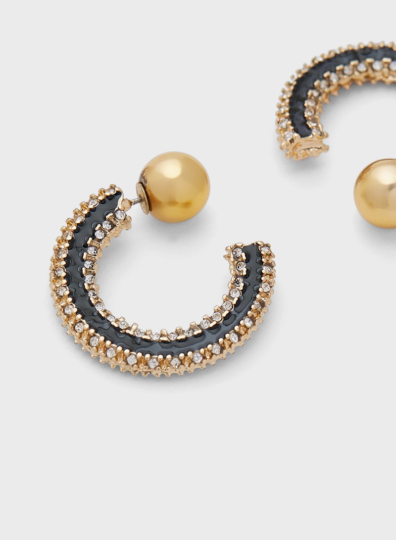 ELLA Diamante Hoop Earrings  - Image 2