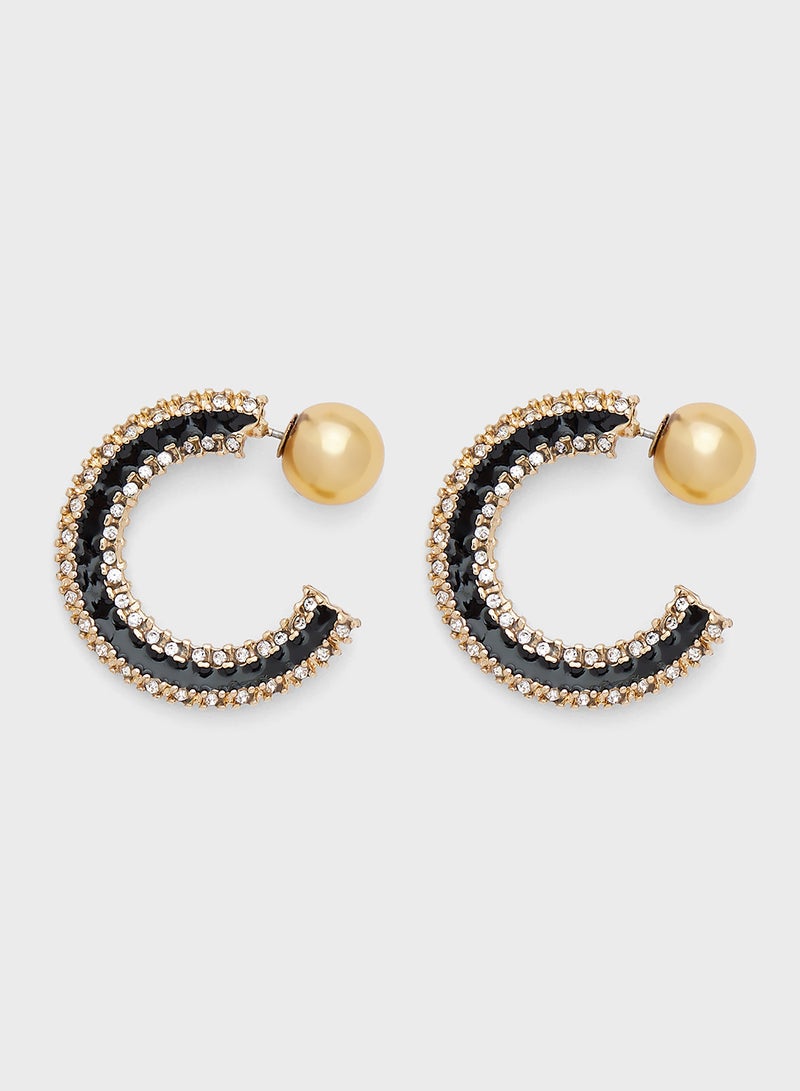 ELLA Diamante Hoop Earrings  - Image 1
