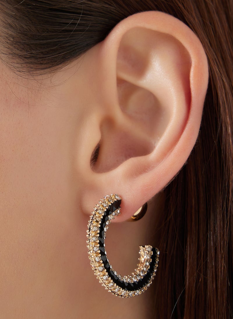 ELLA Diamante Hoop Earrings  - Image 3