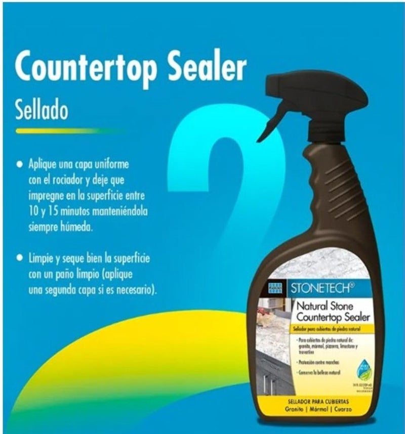 StoneTech Countertop Sealer for Natural Stone, 24-Ounce (.710L) Spray Bottle - Image 5
