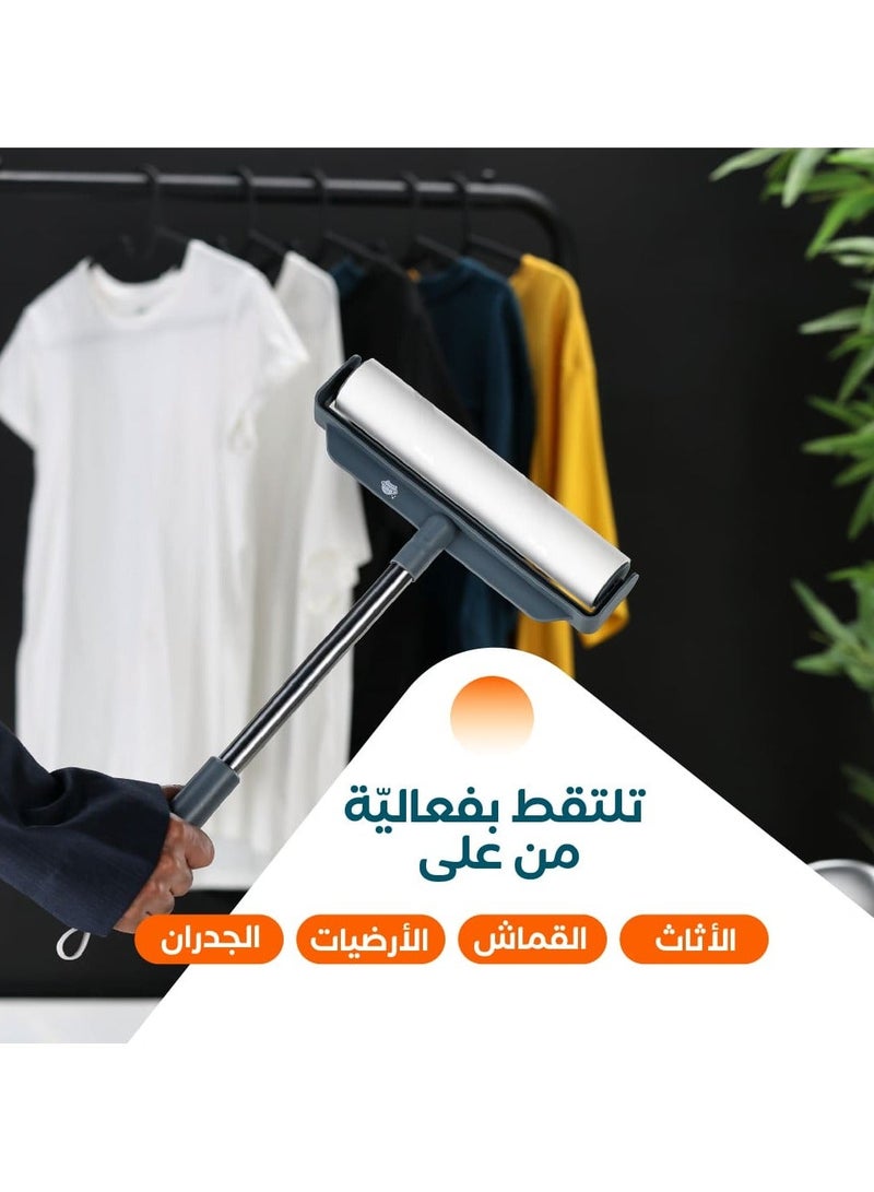 ريبال أسطوانة تنظيف الوبر والشعر والغبار - أسطوانة لاصقة قوية للأرضيات والأقمشة - تزيل شعر الحيوانات الأليفة والغبار وفتات الطعام والخيوط - سهلة الاستخدام ومتينة وقابلة لإعادة التعبئة ومتوافقة مع المقبض الطويل - للاستخدام في المنزل والسيارة والمكتب - Image 3