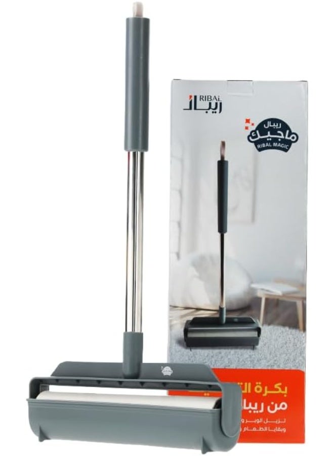 ريبال أسطوانة تنظيف الوبر والشعر والغبار - أسطوانة لاصقة قوية للأرضيات والأقمشة - تزيل شعر الحيوانات الأليفة والغبار وفتات الطعام والخيوط - سهلة الاستخدام ومتينة وقابلة لإعادة التعبئة ومتوافقة مع المقبض الطويل - للاستخدام في المنزل والسيارة والمكتب - Image 1