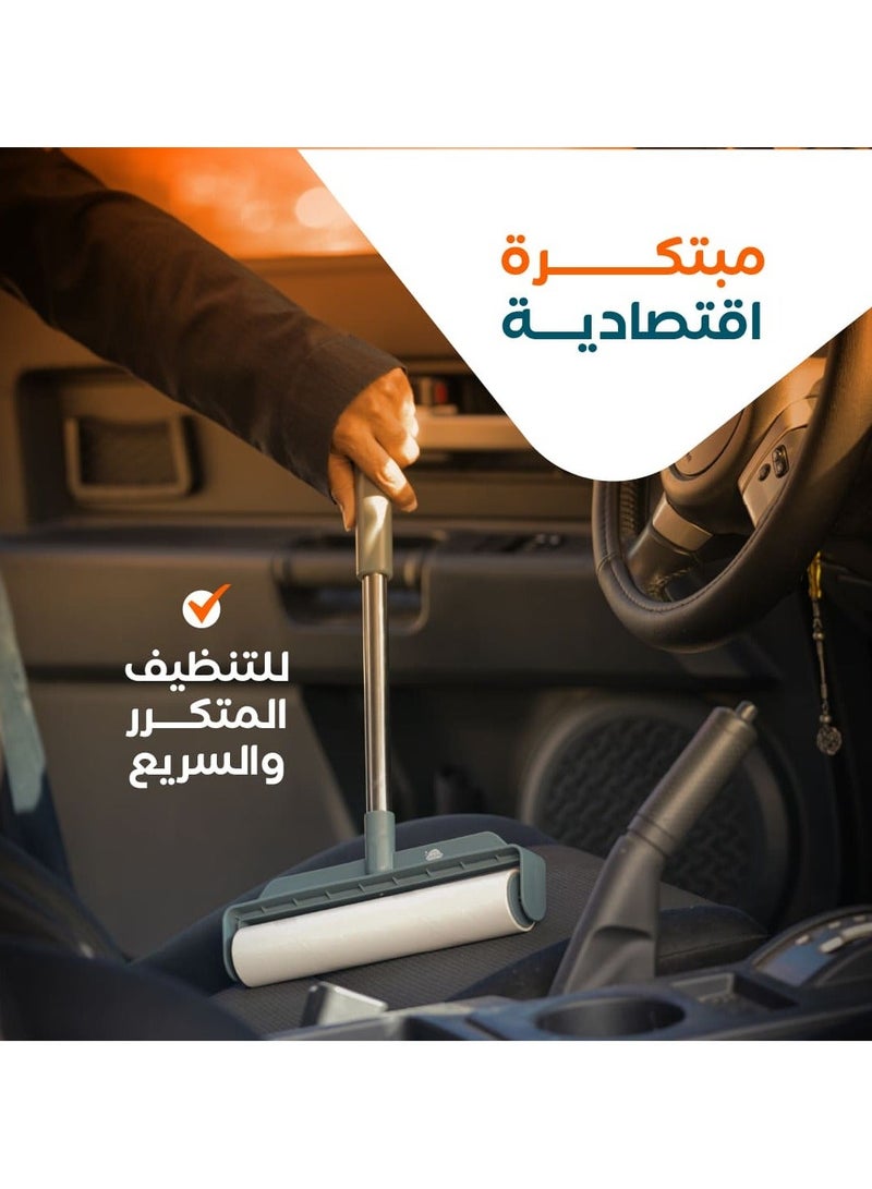 ريبال أسطوانة تنظيف الوبر والشعر والغبار - أسطوانة لاصقة قوية للأرضيات والأقمشة - تزيل شعر الحيوانات الأليفة والغبار وفتات الطعام والخيوط - سهلة الاستخدام ومتينة وقابلة لإعادة التعبئة ومتوافقة مع المقبض الطويل - للاستخدام في المنزل والسيارة والمكتب - Image 5