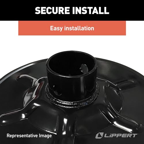 Lippert Components Lippert Hall Effect Ground Control 3.0 Replacement Rear Jack Foot Pad, 9" Diameter, Fits 2" I.D. Tube, Strong Black Powder-Coated Steel Construction, Easy Installation - 377962 - Image 4