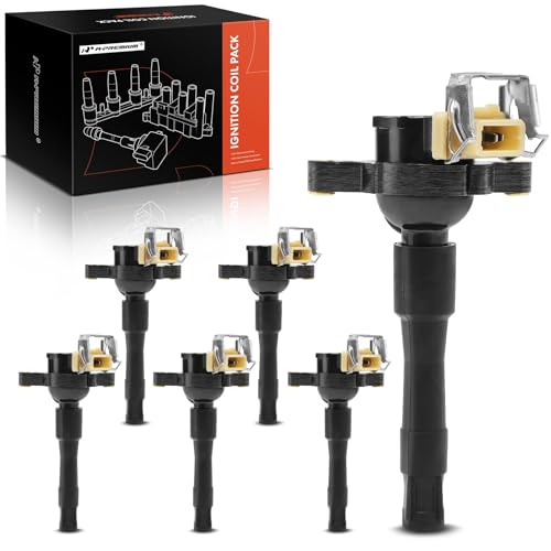 A-Premium طقم ملف إشعال A-Premium متوافق مع BMW E36 E38 E39 E46 E53 323i 328i 325i 525i 530i X5 Z3 قبل موديلات 2002 - 6 قطع - Image 1