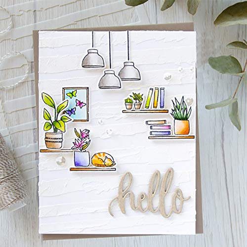 CYFUN DESIGN Lovely Home Sofa Chairs Decor Cats Dogs Plants Book Metal Cutting Dies and Stamps Sets Scrapbooking for Card Making Embossing Stencil Stamping Rubber Clear Stamps and Die-cuts Template Card Crafts - Image 4