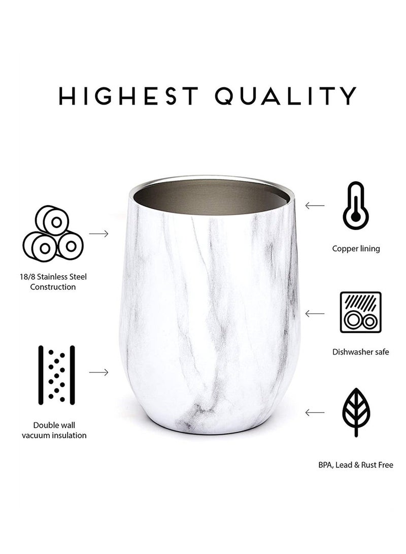 شو وو Yerba Mate Tea Cup And Bombilla Straw Set 12oz Double-wall Stainless Coffee Water Natural Gourd Kit For Loose Leaf Drinking - Image 4