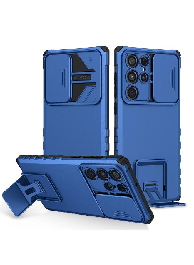 اس-توب جراب لهاتف Samsung Galaxy S22 Ultra 5G مع حامل مجسم وغطاء منزلق للكاميرا - Image 1