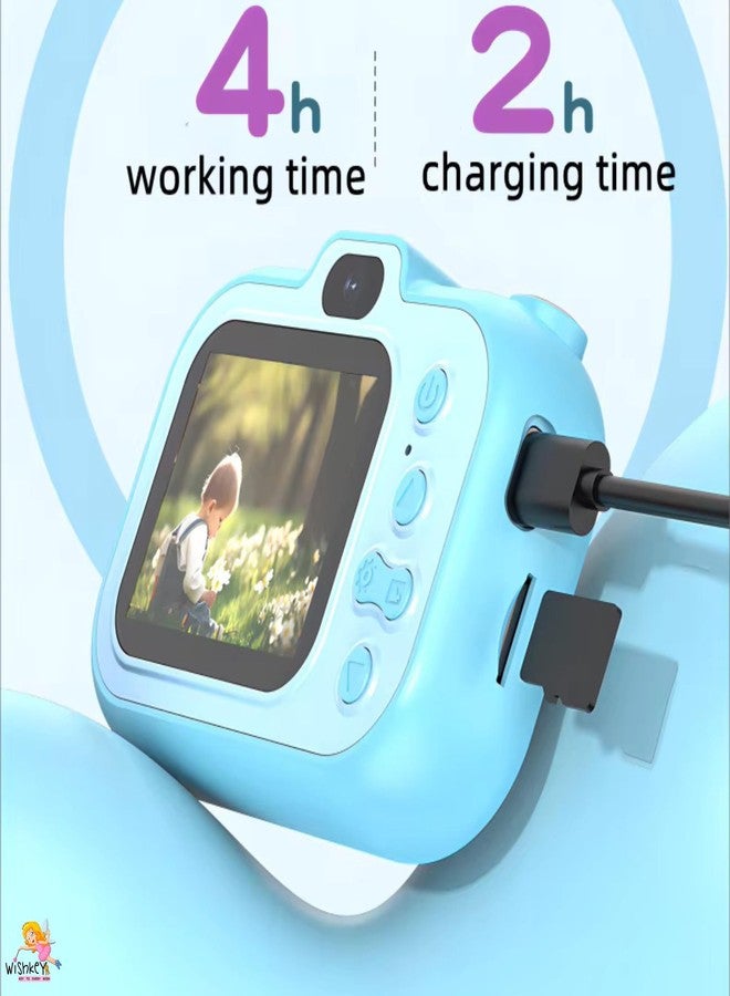 Wishkey Kids Digital Camera Dinosaur Design 2.0-Inch Display Support 4GB SD Card Photo/Video Recorder with Games Age 8-10 Years Fun Gifts for Boys Girls Kids Blue Or Green - Image 3