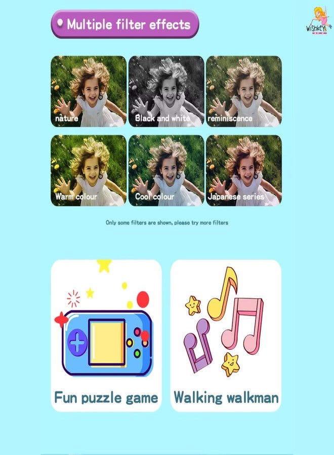 Wishkey Kids Digital Camera Dinosaur Design 2.0-Inch Display Support 4GB SD Card Photo/Video Recorder with Games Age 8-10 Years Fun Gifts for Boys Girls Kids Blue Or Green - Image 5