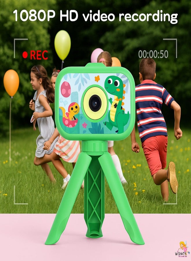 Wishkey Kids Digital Camera Dinosaur Design 2.0-Inch Display Support 4GB SD Card Photo/Video Recorder with Games Age 8-10 Years Fun Gifts for Boys Girls Kids Blue Or Green - Image 4