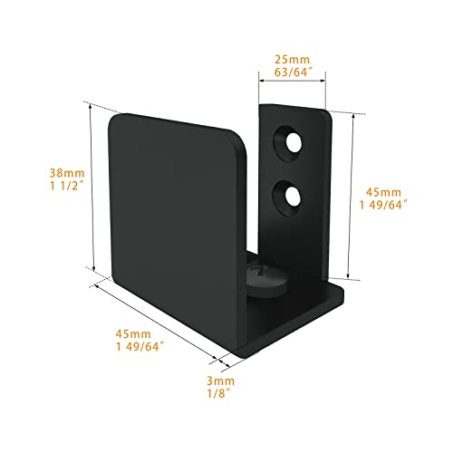 JUBEST Matte Black Floor Guide Wall Mount Sliding Barn Door Hardware Up to 1-3/4"W 1-7/8"H - Image 3