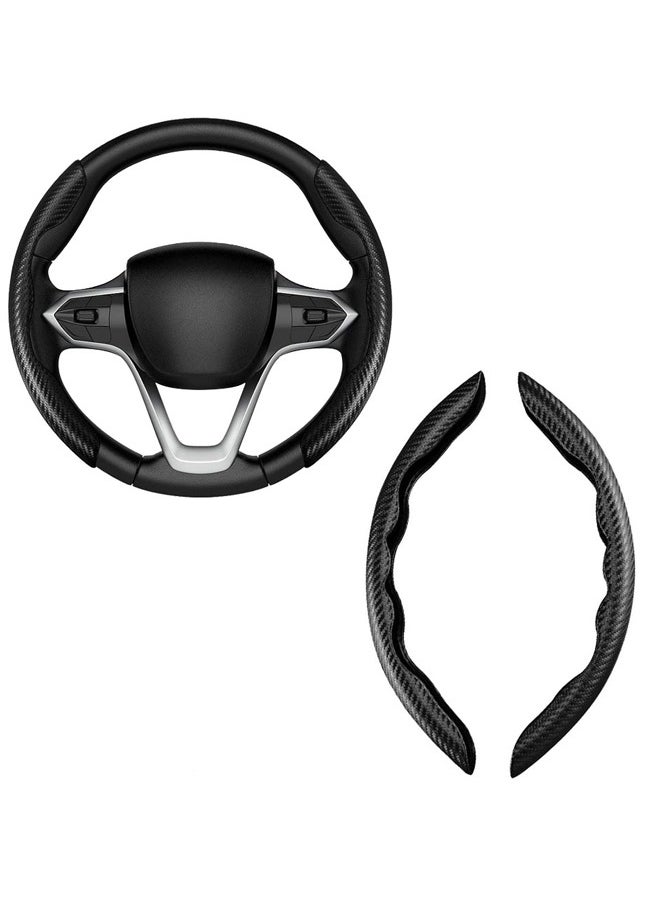 GUSGU Carbon Fiber Steering Wheel Cover, 2PCS Segmented Steering Wheel Protector,  Anti-Slip, Comfortable Grip, Universal Fit for 99% Car Interior Accessories  - Image 1
