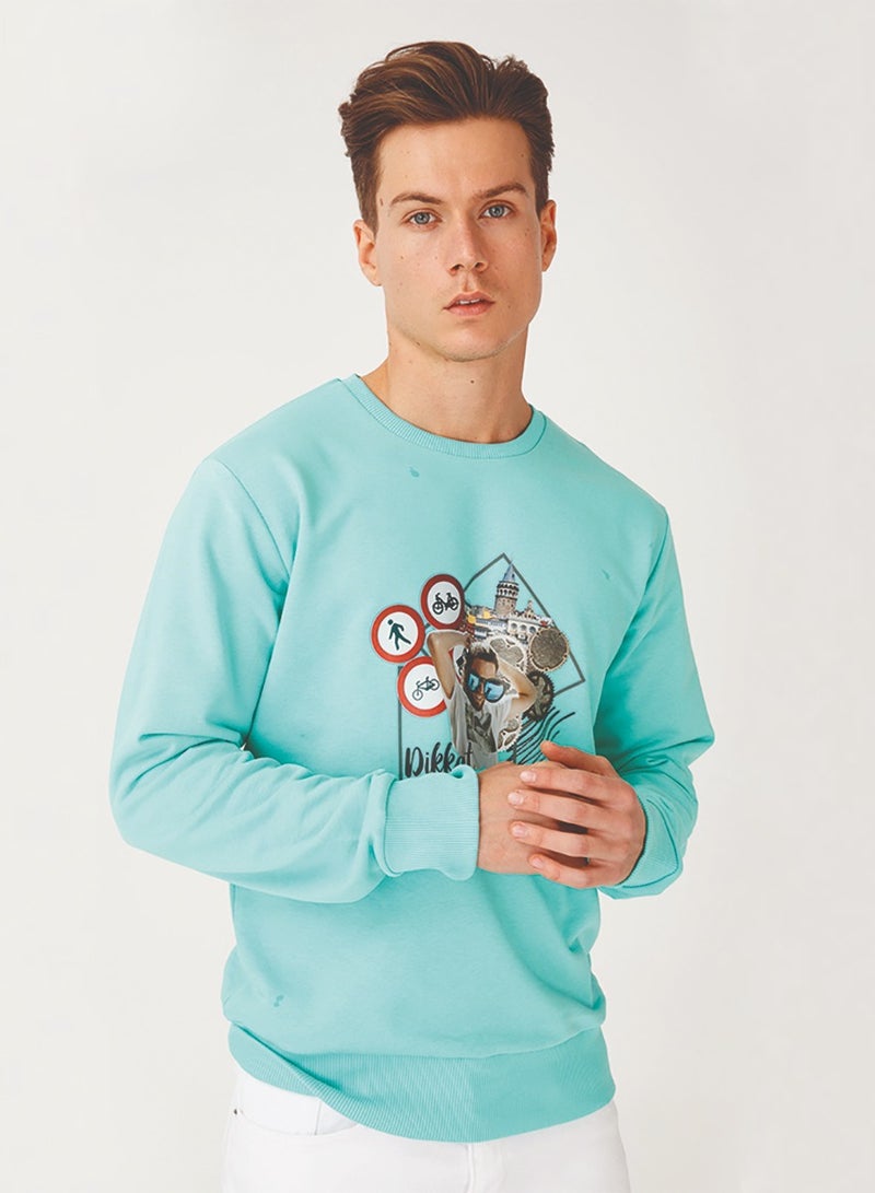 Biggdesign Men’s Sweatshirt, Nature Stop Print Sweatshirt for Men, Sweatshirt for Men, Long Sleeve, Soft & Thick Fabric - Image 4