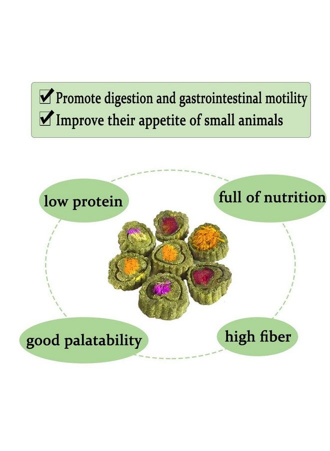 Hamiledyi 36Pcs Bunny Chew Toys,Natural Timothy Hay Handmade Grass Cakes Molar Treats for Bunny Chinchilla Guinea Pig Dwarf Rabbit Improves Teeth Health - Image 4