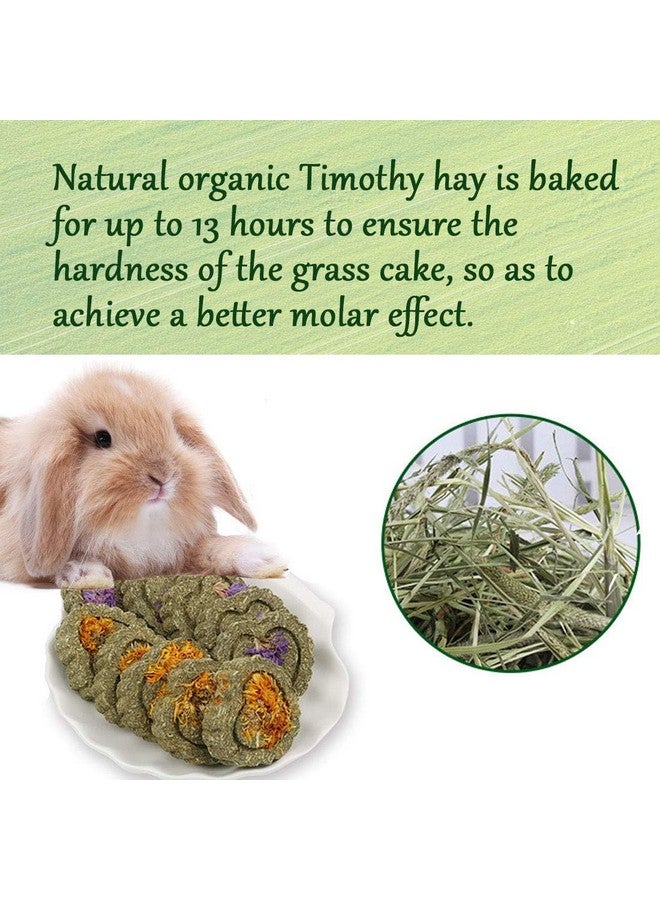 Hamiledyi 36Pcs Bunny Chew Toys,Natural Timothy Hay Handmade Grass Cakes Molar Treats for Bunny Chinchilla Guinea Pig Dwarf Rabbit Improves Teeth Health - Image 5