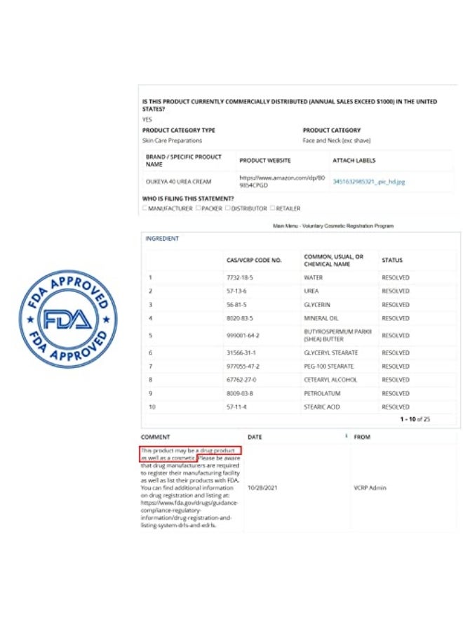 OUKEYA Urea Cream 42% plus Salicylic Acid 2%, Urea Foot Hand Cream for Dry Cracked Feet, Heels, Elbows, Urea Lotion for Deep Moisturizing,Removes Corns Calluses Dead Skin and Softens Toenails - Image 4