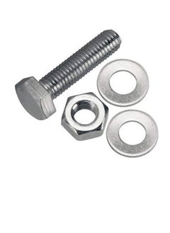 Generic 12 pcs Hex Head Screw Bolts Nuts & Washers Fully Thread GI Plain Finish Bolt Set. (20, 20MM)  - Image 2