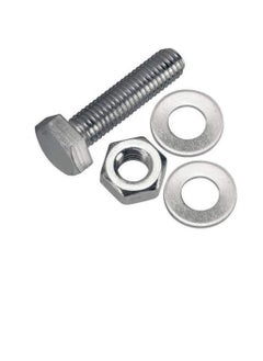 Generic 12 pcs Hex Head Screw Bolts Nuts & Washers Fully Thread GI Plain Finish Bolt Set. (20, 20MM)  - Image 3